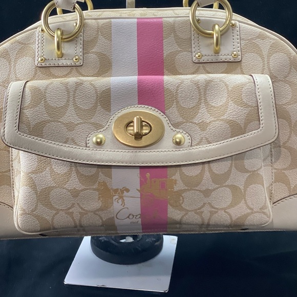 COACH Heritage Stripe Dome
Satchel 13198 Handbag. - Picture 6 of 17